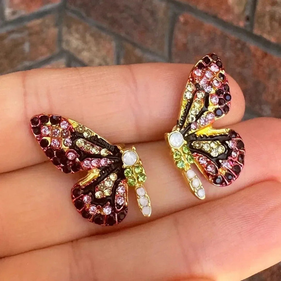 Butterfly Flutterby Earrings in Pink - Picture 7 of 8